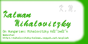 kalman mihalovitzky business card